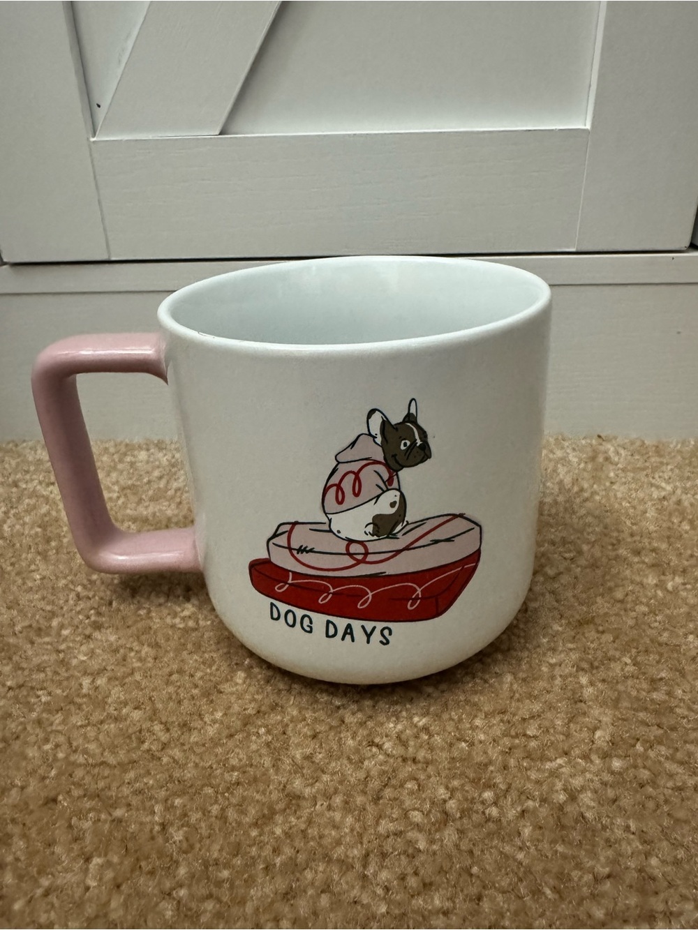 Dog Days Pink-Handled Ceramic Mug